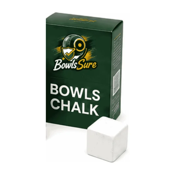 A box of BowlsSure branded bowls chalk